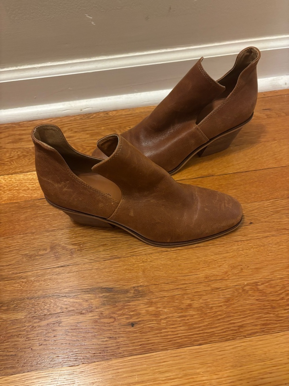 Lucky Brand Tan Brown Cutout Ankle Booties